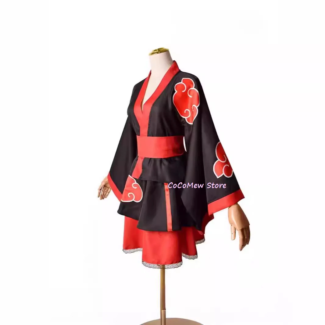 Anime Cosplay female Dress Women Costume Akatsuki Kimono Girl Dress Uchiha Sasuke Lolita Clothing Suit party uniform