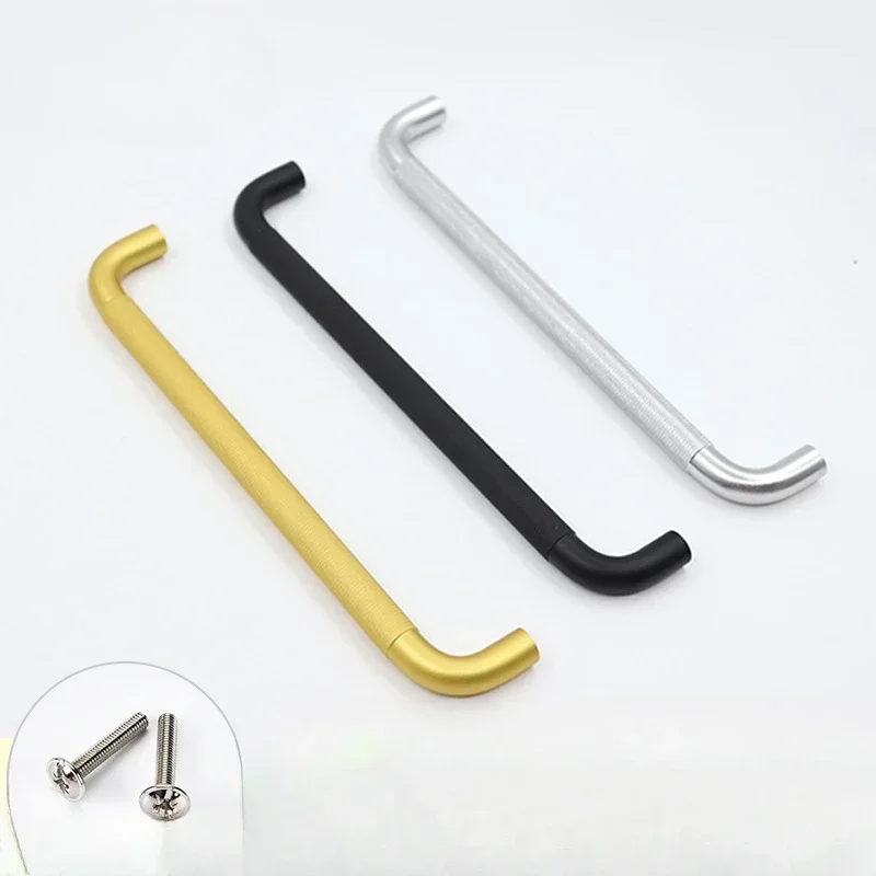 

European Gold Knurled Aluminum Alloy Cabinet Door Handles Modern Drawer Cabinet Bedside Table Cabinet Door Handle for Furniture