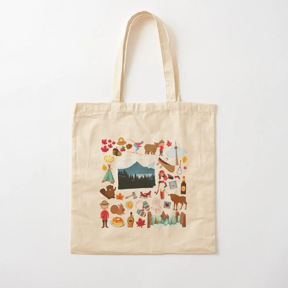 

Canada Travel Icons Tote Bag Canvas bag Women's bag Canvas Tote