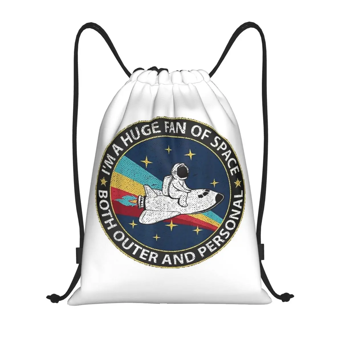 Huge Fan Of Space Both Outer And Personal Backpacks Portable Drawstring Bundle Pocket Sundries Bag Book Bags for Travel Students