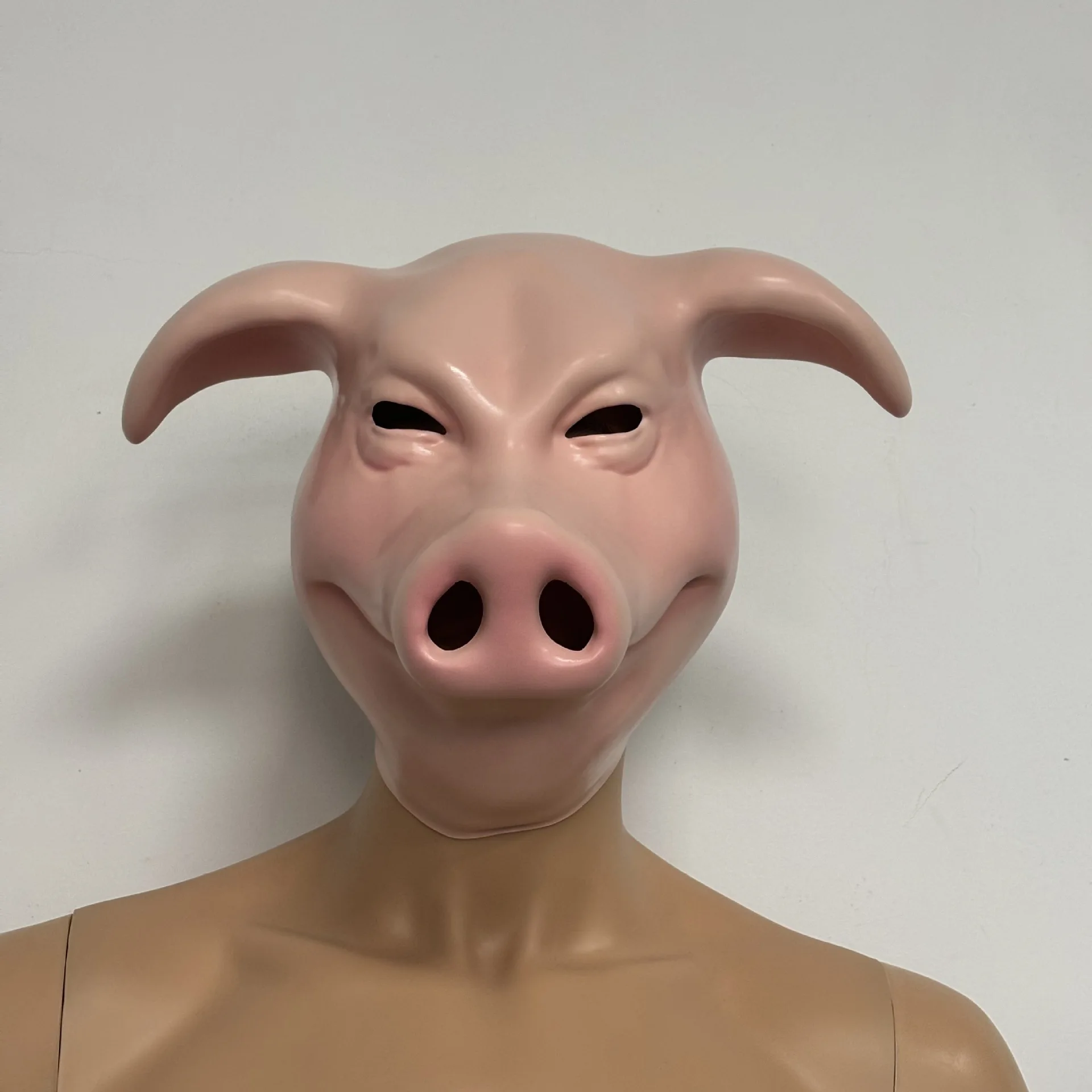 Lustige Schwein-Vollkopf-Latexmaske Realistische Tier-Schweinemaske Halloween Cosplay Maskerade Karneval Kostümparty Requisite – Detail 1