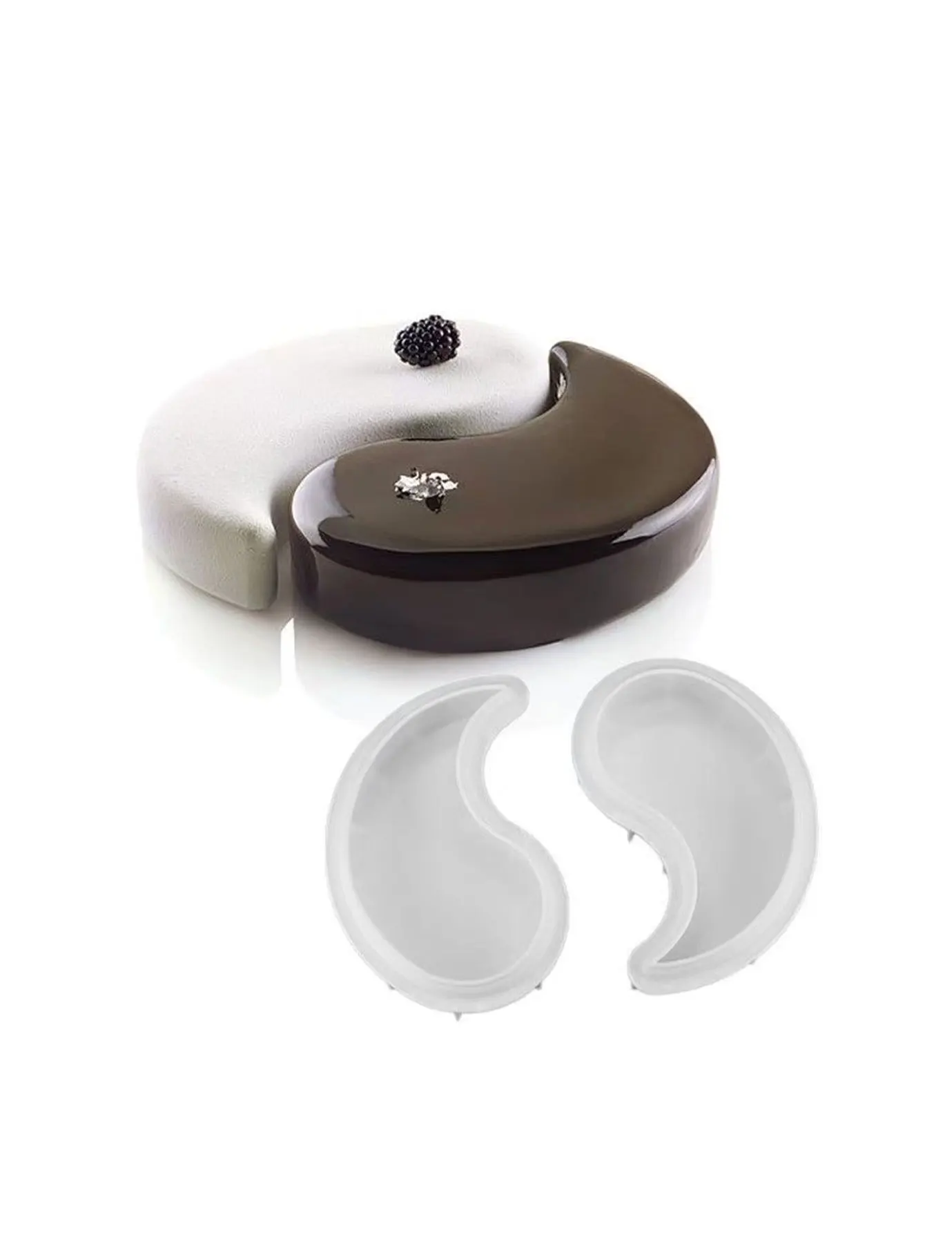 New Chinese Style Tai Chi Yin-Yang Bagua Silicone Mousse Cake Mold, High Temperature Resistant Baking Dessert Decoration Mold 1Pcs