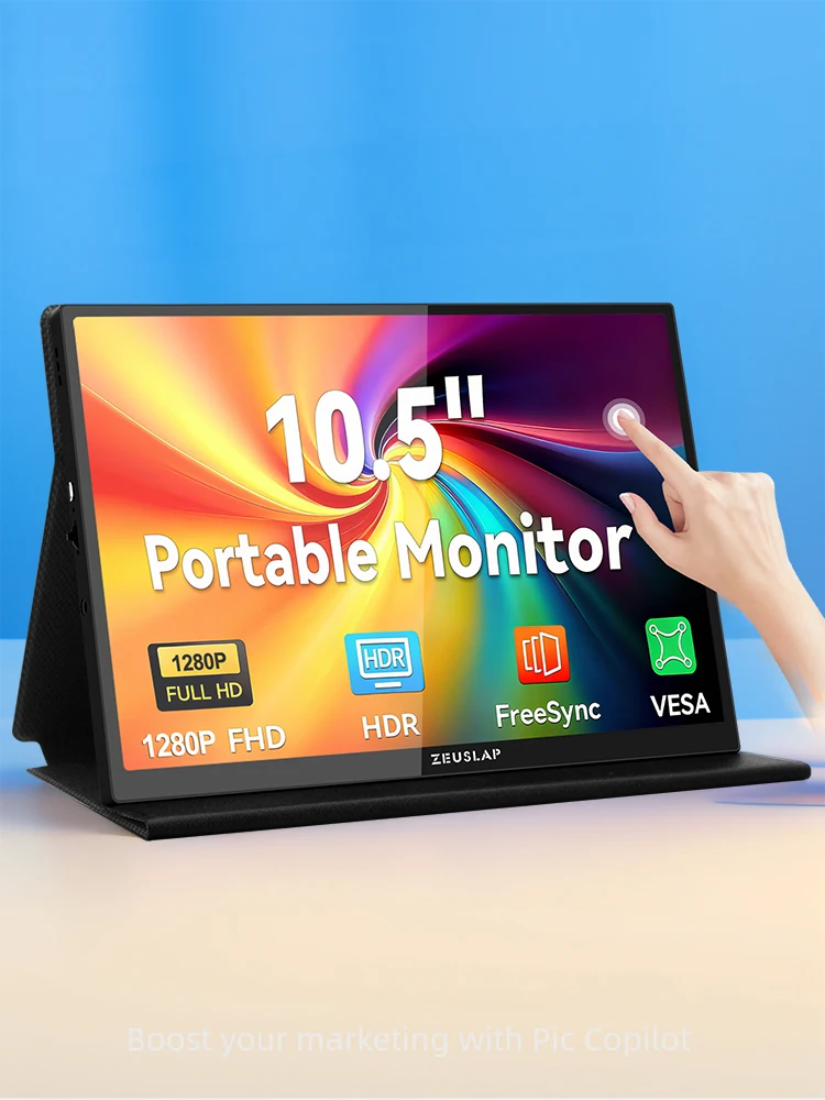 ZEUSLAP 10,5 inch 1920*1280P FHD 100% sRGB IPS-scherm Touch draagbare submonitor voor schakelaar, PS5, Raspberry Pi, laptop - afbeelding 2