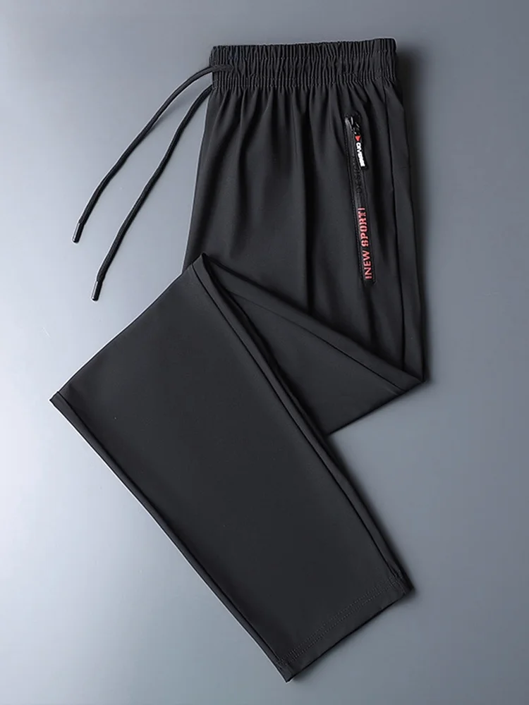 

STIFER GENNE Ice Silk Men's Casual Pants Summer Large Size Sports Thin Qui Dry Trousers High Elastici Faion Urban Sle