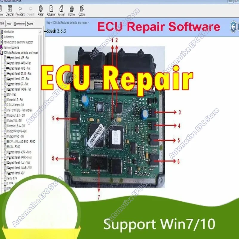 2026 HOT ECU Repair Software ECU Modules Repair Pinout Including Multimeters Transistor EEprom Defects Car Repair Tool win7/10