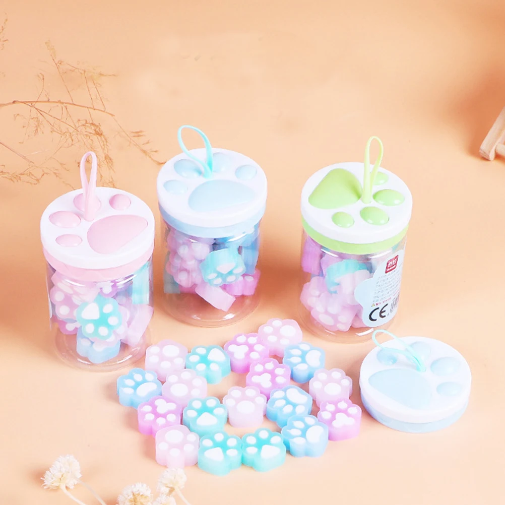 

Cartoon Cat Paw Eraser Adorable Small Size for Kids Students School Supplies Lovely Rubber Erasers Kindergarten Pencil