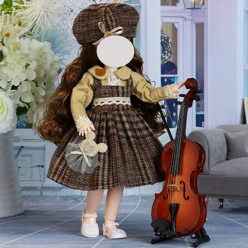 1pc Mini Violin Model, Miniature Cute Doll House Decoration Accessories, Scene Shooting Model - Perfect for DIY Home Decor Gift