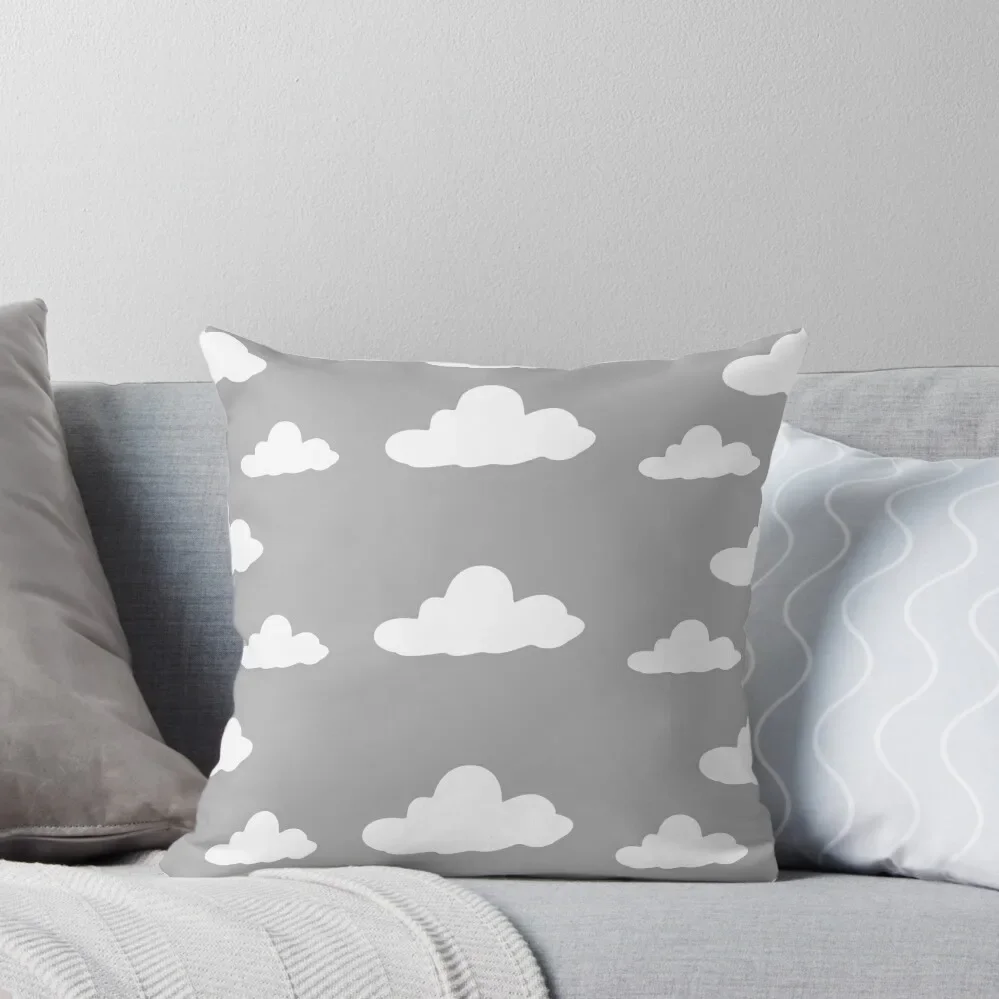 Doodle of Clouds Formation (Gray) Throw Pillow home decor items Christmas Pillows pillow