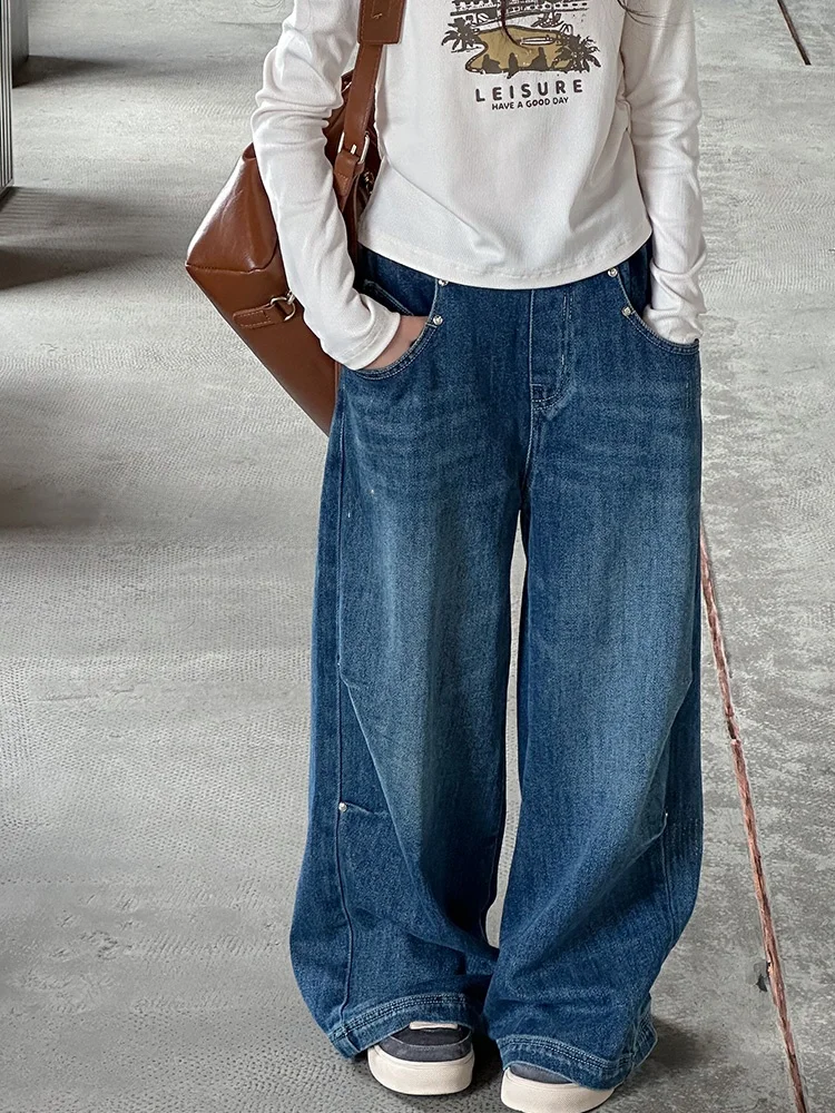 girls-fce-lined-casual-wide-leg-jeans-thiened-autumn-winter-children's-clothing-kids-pants-korean-sle-cotton-blend