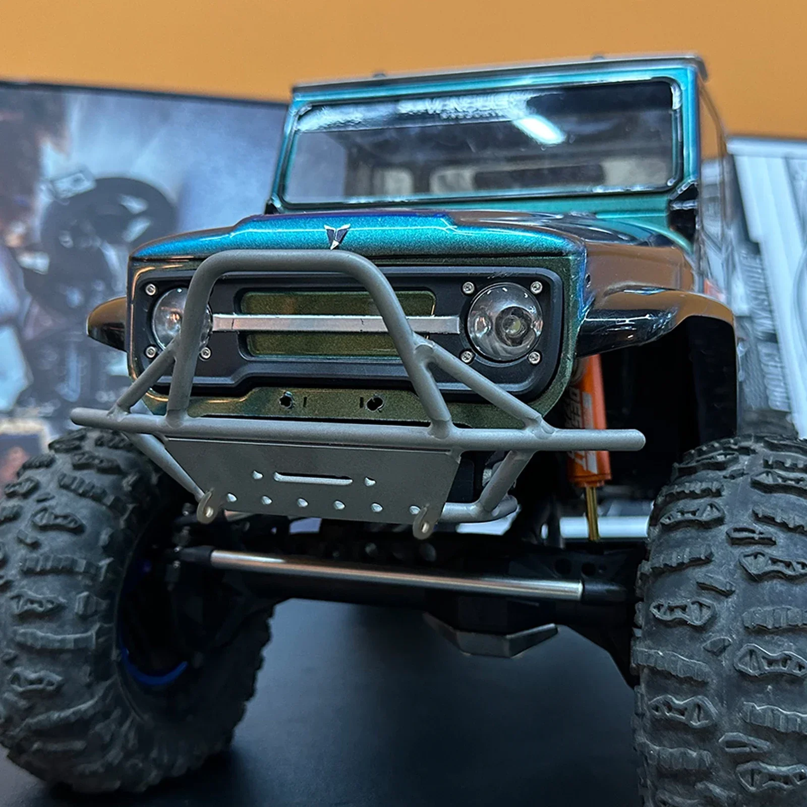 HooCrawler Bumper depan belakang, batang Bumper las tangan Bumper depan belakang Crawler RC 1/10 paduan Titanium sangat keras untuk Vanquish VS4-10 Phoenix