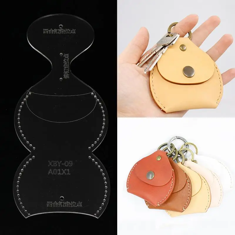 

【HMA20】Handmade Mini Coin Purse Acrylic Template Leather Craft Small Wallet DIY Tool Set for Gifts【WH】