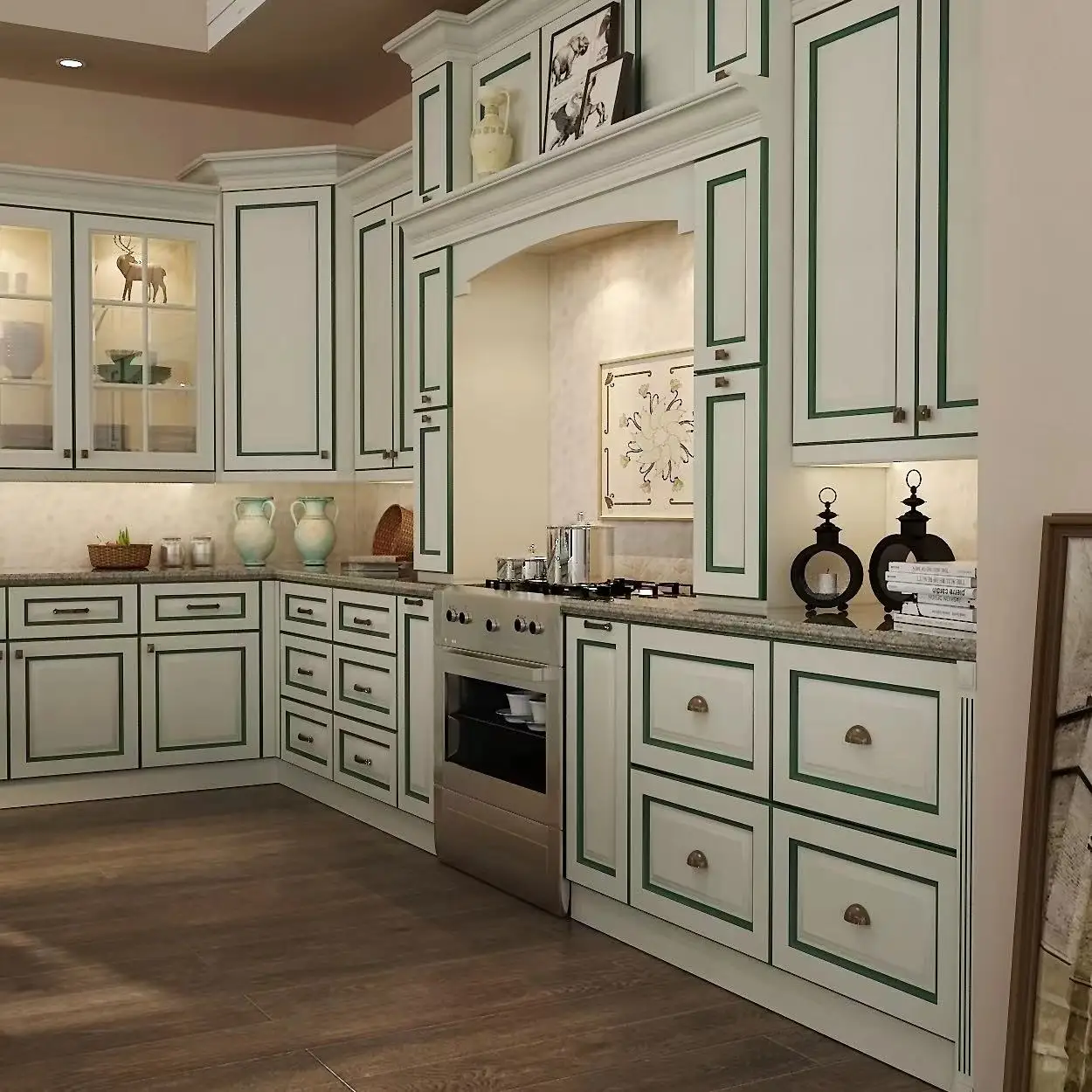 for Top Ready Integrated Rustic Design Integrated Melamine Wood Grain MDF Small Kitchen Cabinets