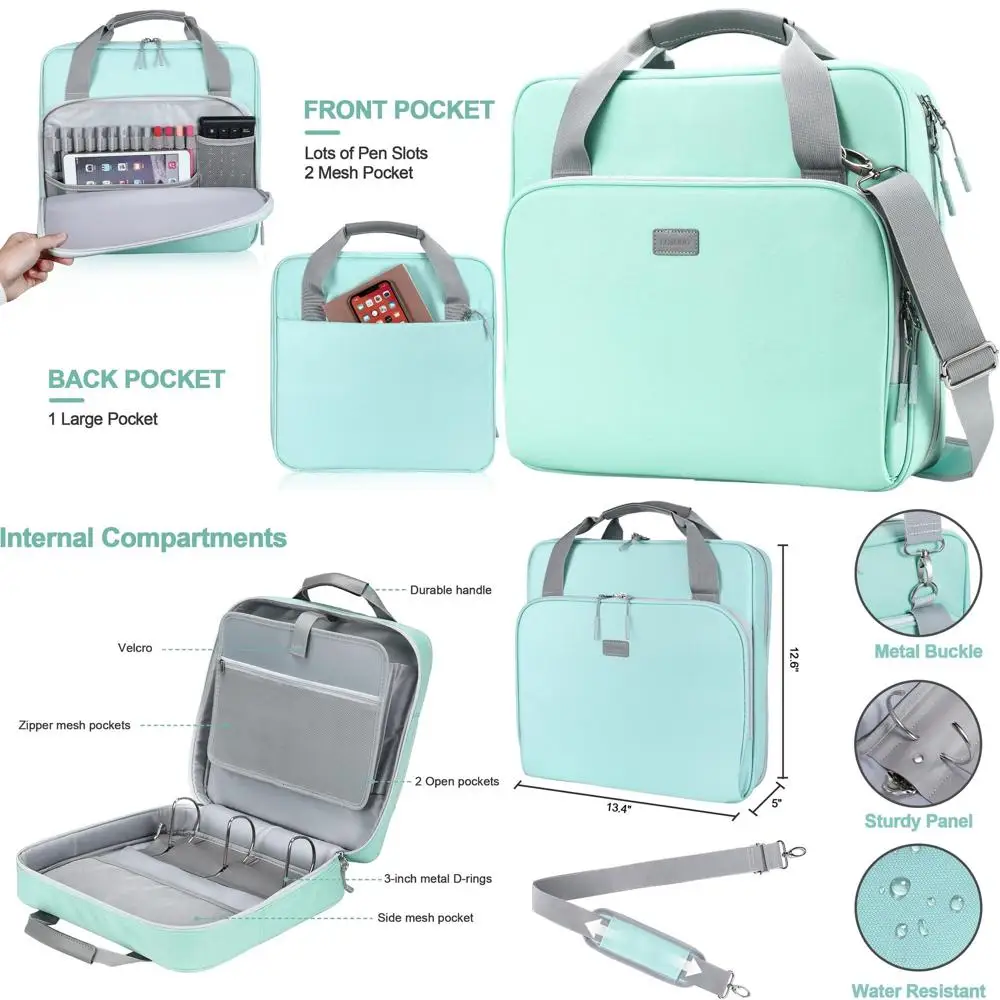 

4 Inch 3-Ring D-Ring Binder, 800-Sheet Capacity, Ideal for School and Office, Fits 13-Inch Books, Light Blue Design