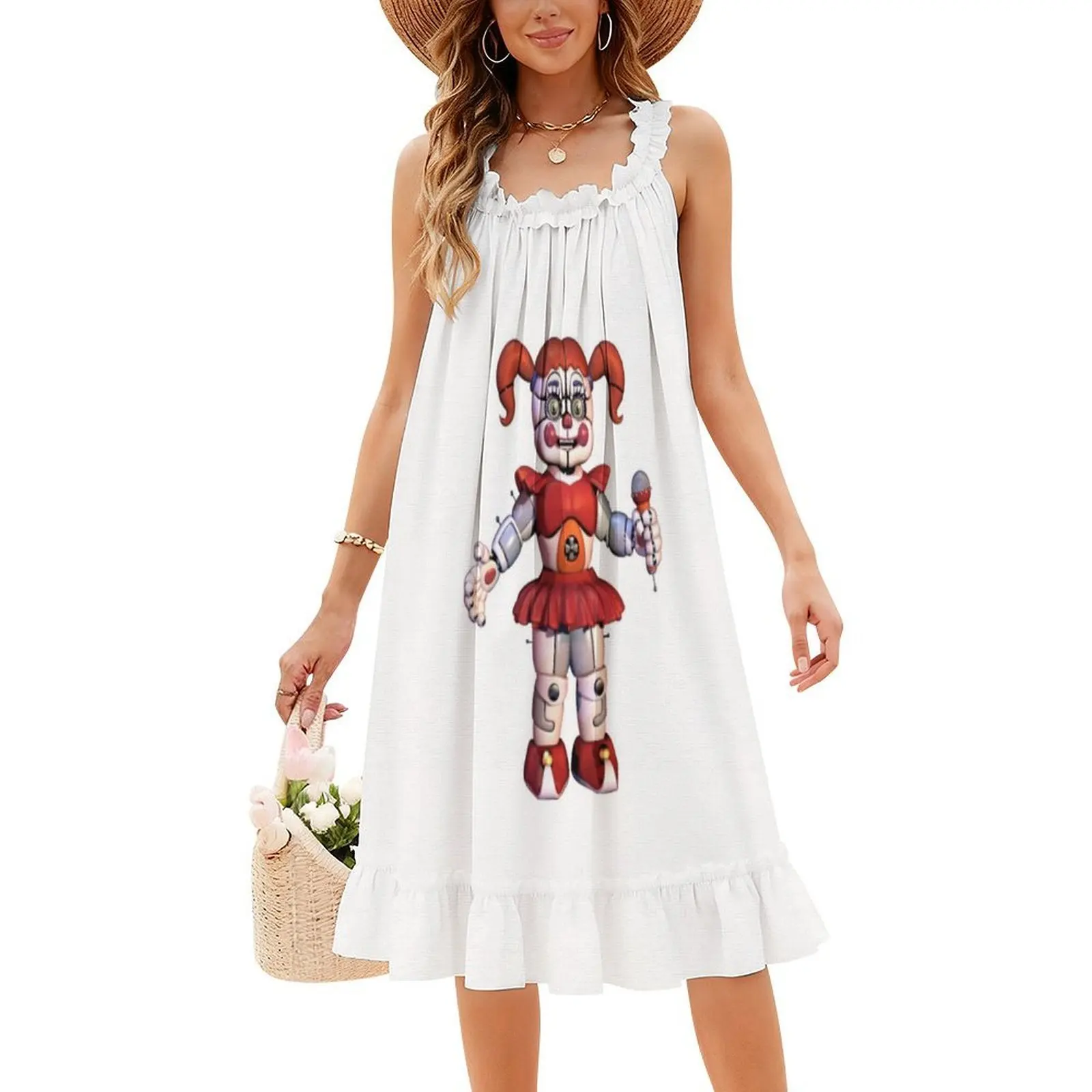 فستان حفلات أنيق للسيدات من Circus Baby Fnaf على شكل حرف A مع خيارات قصيرة/طويلة/بدون أكمام Fnaf Michael Afton Five Nights At