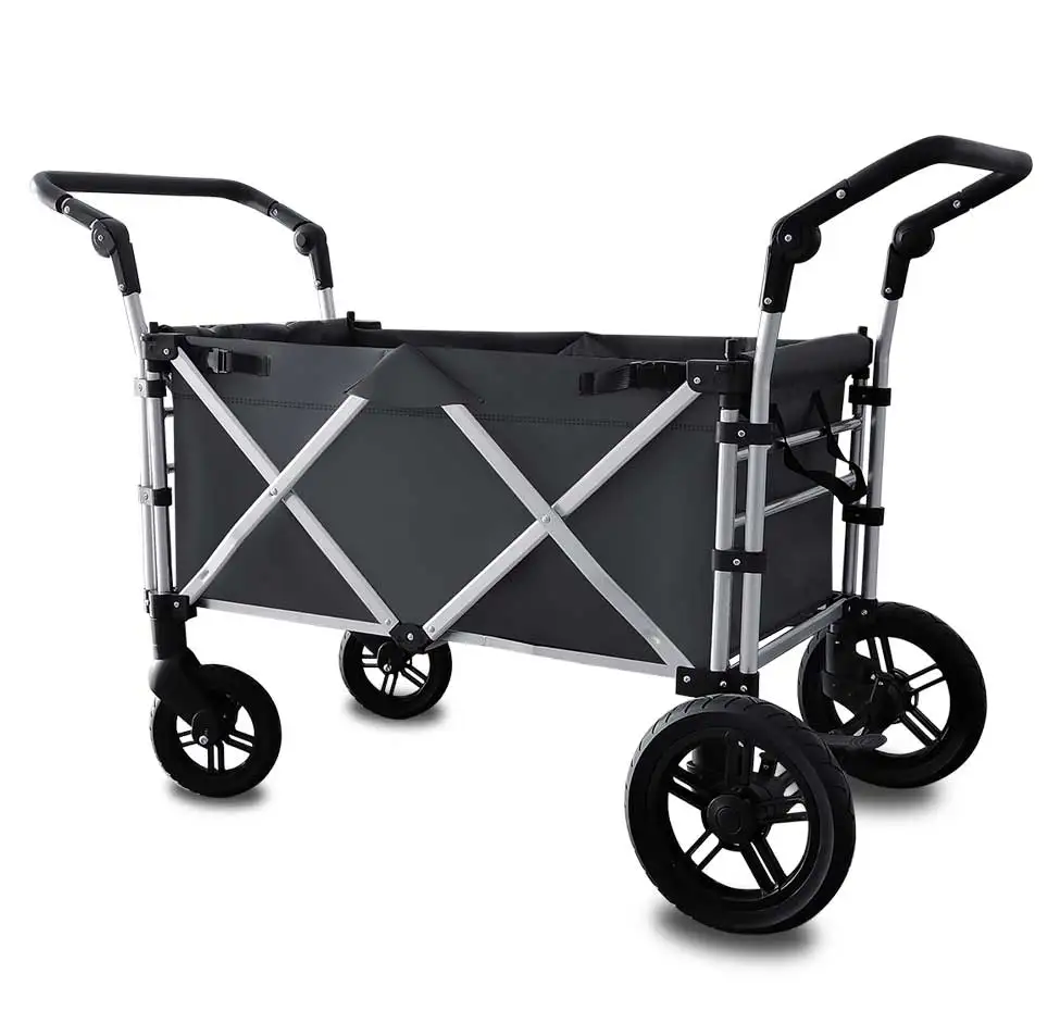 Push Pull 2-Child Baby Toddler Kids Wheeled Stroller Wagon