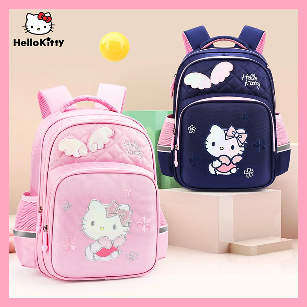 

Sanrioed Hello Kitty Bag Anime Primary School Schoolbag Children Girls Lightweight Spine-Protective Burden Alleviation Backpack