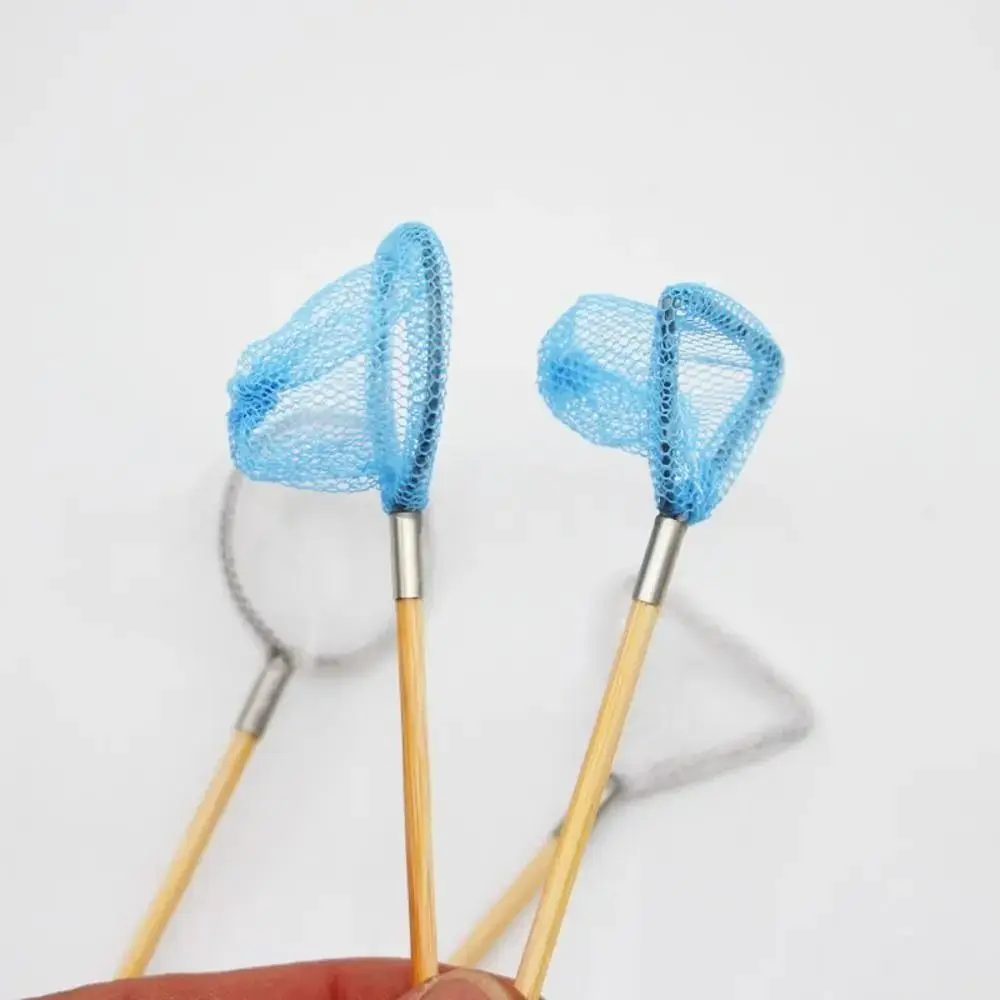 DIY Dollhouse Fishing Net Rod White Blue Furniture Dollhouse Fishing Insect Net Pretend Play Dollhouse