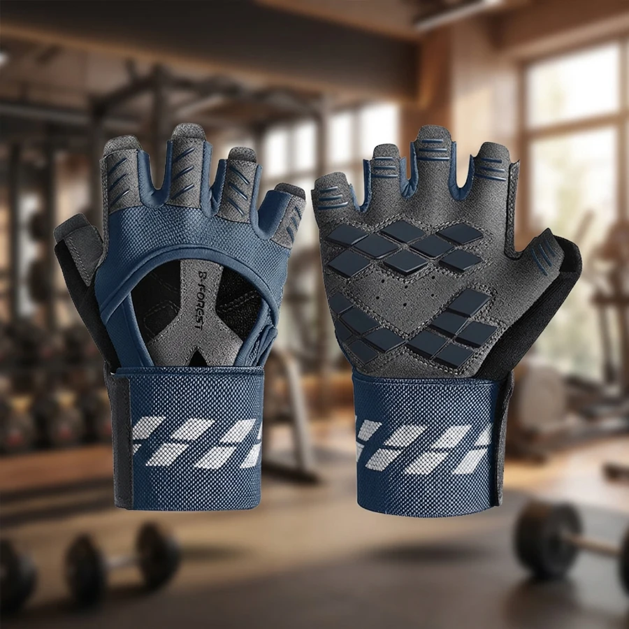 Herren- und Damen-Handschuhe für das Klimmern, das Heben von Gewichten mit Hanteln, rutschfest, atmungsaktiv, dünn, für das Training und Fitness, halb fingerlos.