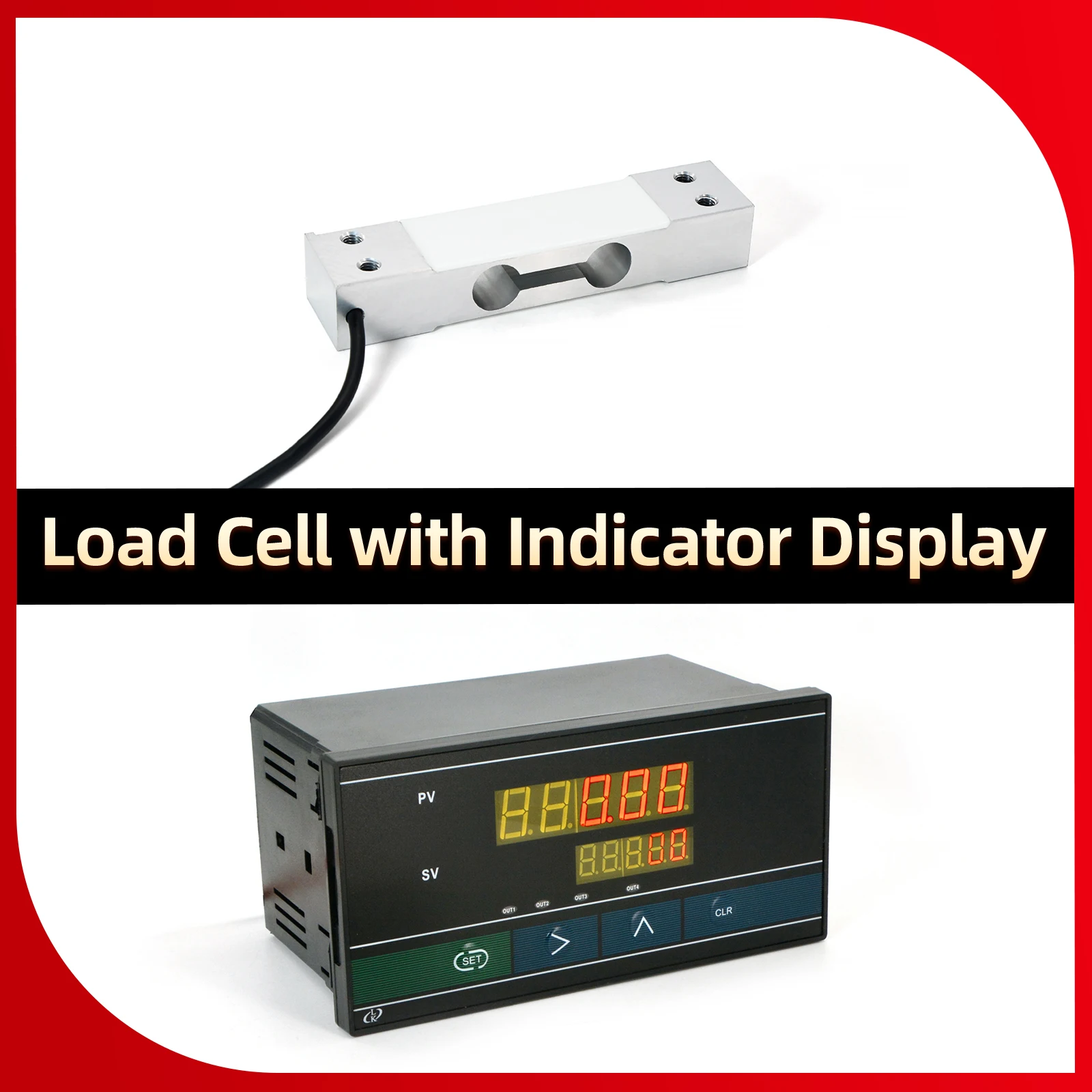 

Cantilever beam Load Cell Sensor with Indicator Display,Test Tensile and Compression Force,6kg 10kg 20kg 40KG 80KG