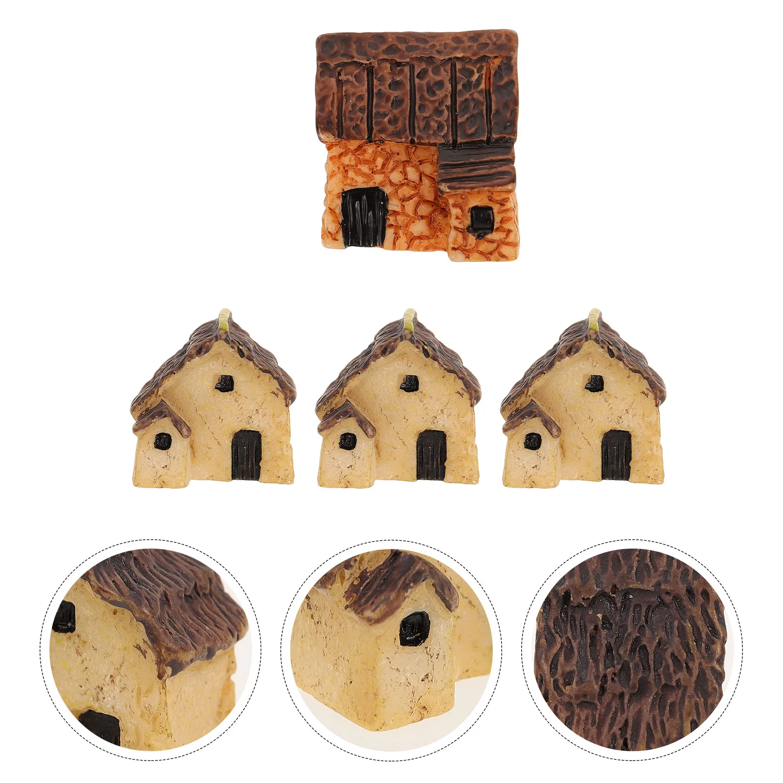 

4 PCS Miniature Houses for Micro Garden Landscaping Ideas Child Fairy Accessories