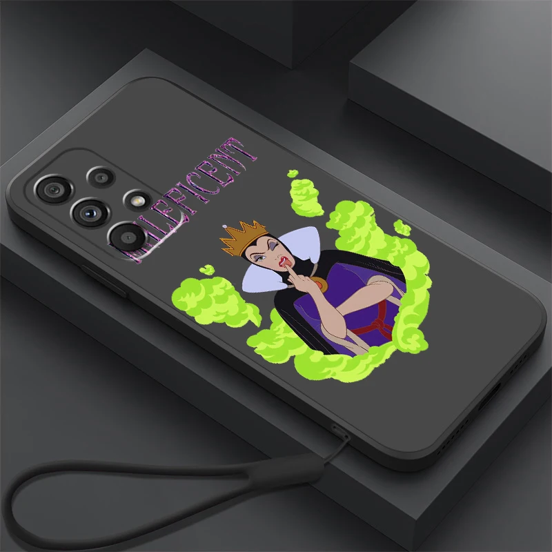 Disney Maleficent Art Liquid Rope For Samsung Note 20 10 A54 A31 A14 A03 A22 A34 A04 A24 A25 Ultra Plus 5G Cover Phone Case