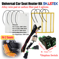 12V Car Seat Heater Kit for 2 Seats with 4pcs 25W Heating Pad & Dual Control Switch For Toyota Camry Corolla RVA4 Highlander