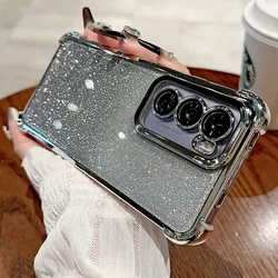 Gradient Glitter Plating Phone Case For Samsung Galaxy S25 S24 S23 S22 Ultra Plus S21 FE S25 A55 A54 Soft Shockproof Back Cover
