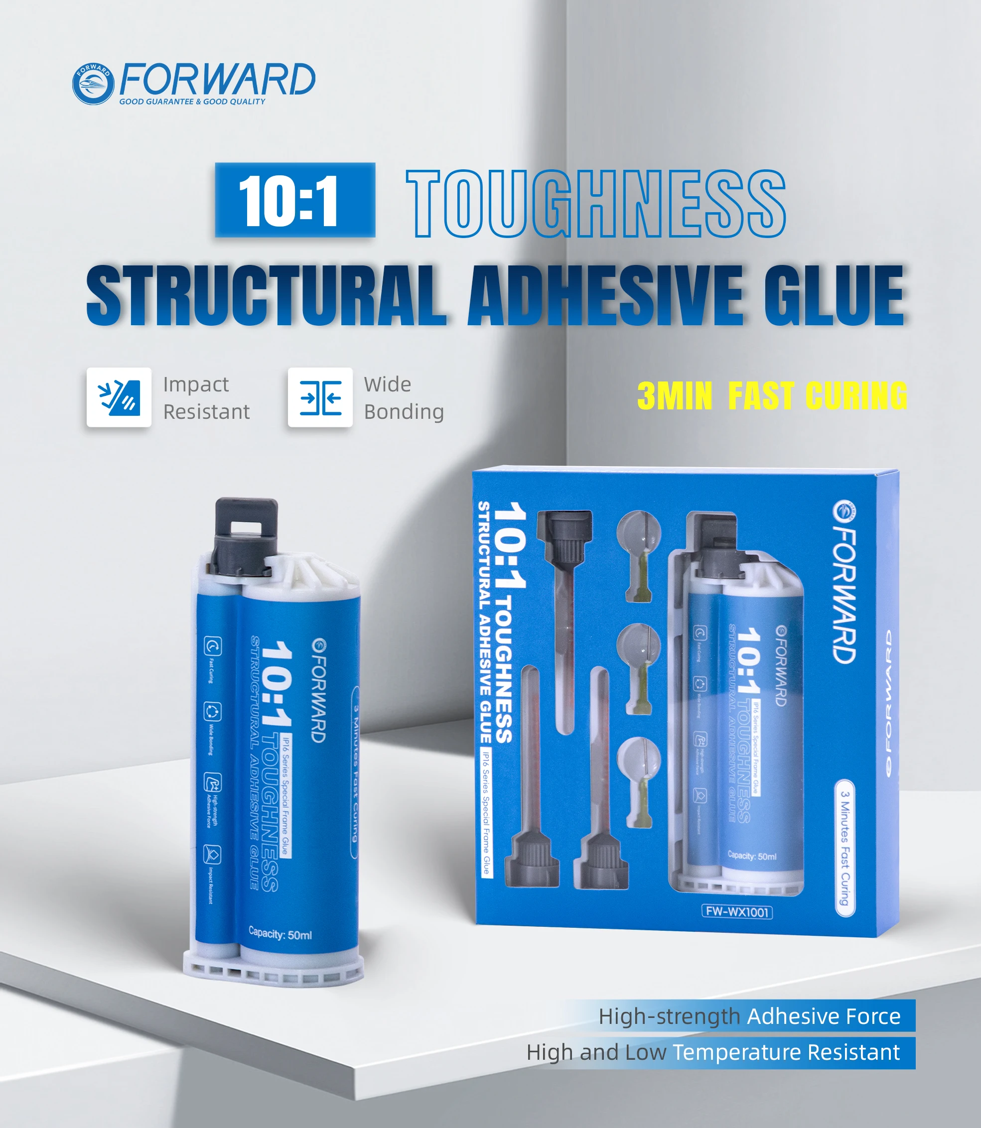 FORWARD FW-WX1001 Toughness Structural Adhesive Glue 3min Fast Curing High&Low Temperature Resistant High-strength Force tools