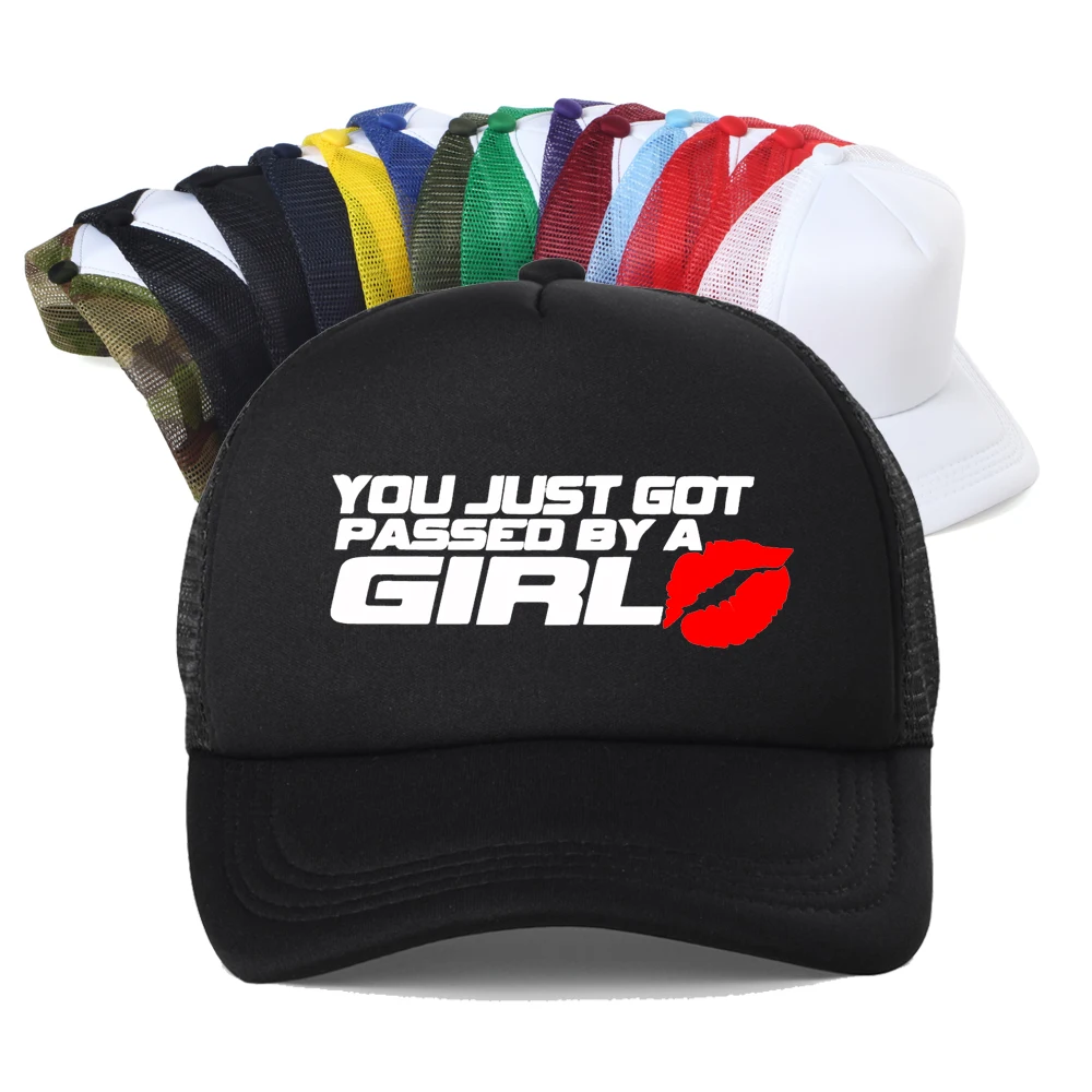 You Just Got Passed By A Girl Baseball Cap Women Hip Hop Breathable Mesh Trucker Hat Casquette