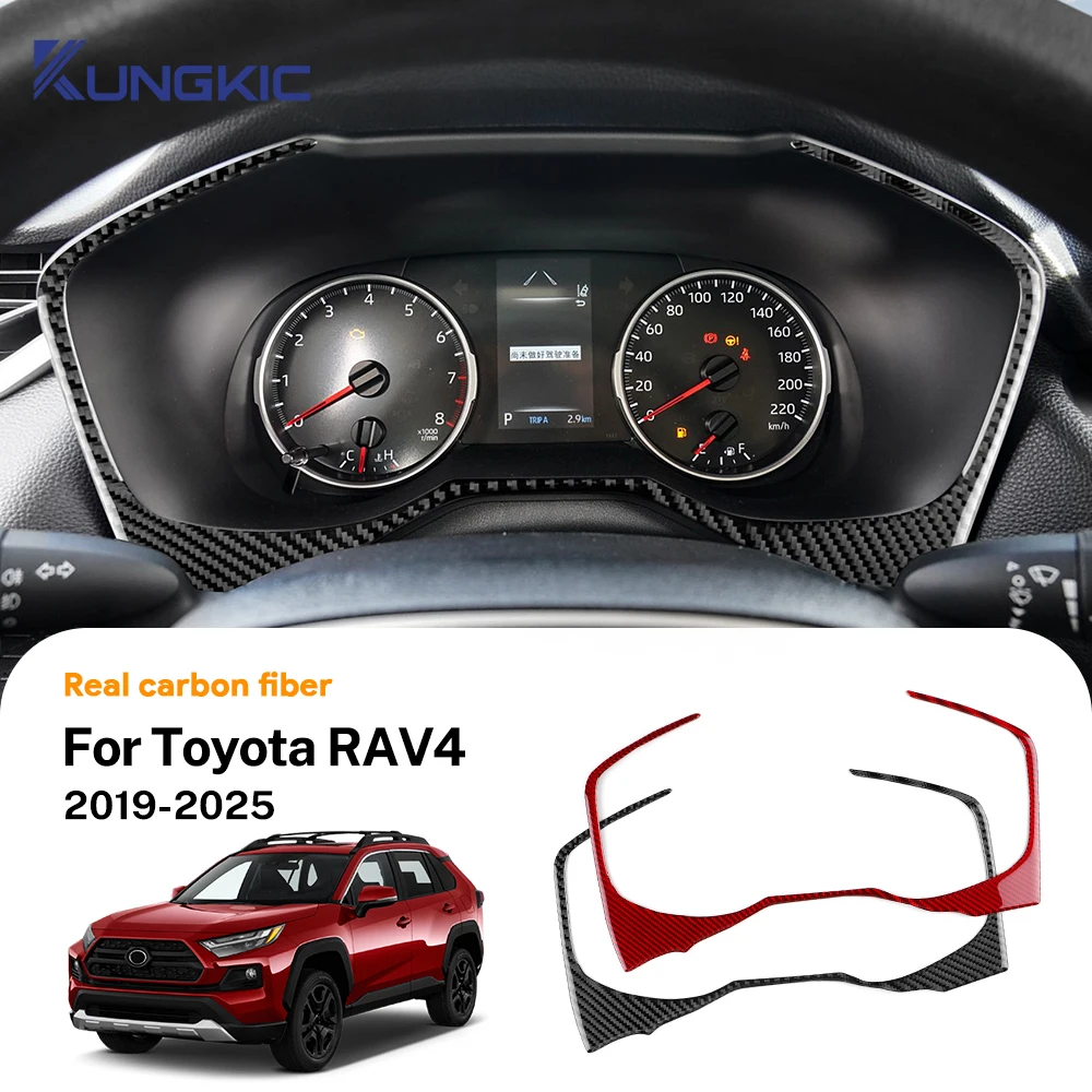 

Для Toyota RAV4 XA50 2019 2020 2021 2022 2023 2024 2025 LHD RHD из настоящего мягкого углеродного волокна, наклейка на рамку спидометра автомобиля