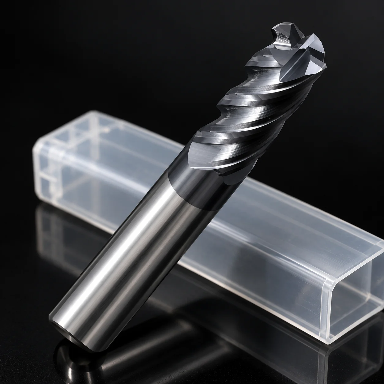 HRC70 4-Schneiden Bull Nose Vollhartmetallfräser Schwarz Nano-Beschichtet Verlängertes CNC-Werkzeug für Präzisionsbearbeitung von gehärteten Stahlformen – Detail 1