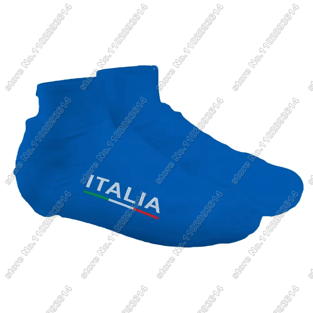 italy 2024 National Team Cycling Shoe Covers Winter Blue Bike Shoes Cover MTB Jerseys Dust-proof Non-slip Outdoor Overshoes