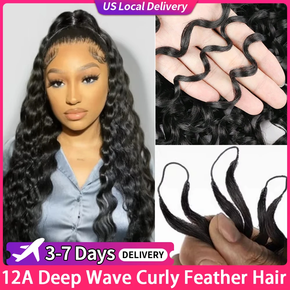 ريشة الكروشيه الشعر البشري Knotless قبل فصل موجة عميقة غير مرئية Knotless الكروشيه وصلات شعر 100% الشعر البشري للنساء #1