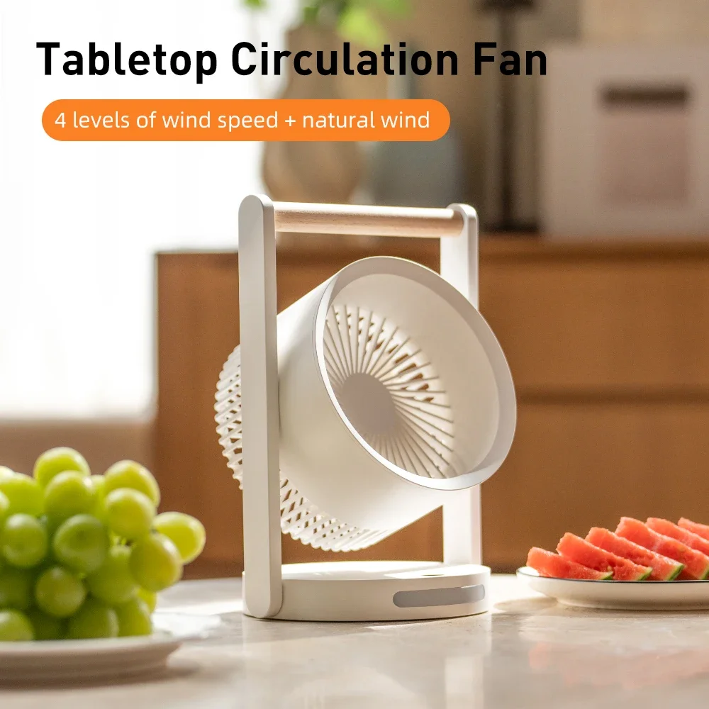 

Настольный вентилятор Vissko с мощным потоком воздуха и бесшумным управлением, трехскоростной мини-вентилятор для дома, офиса, спальни