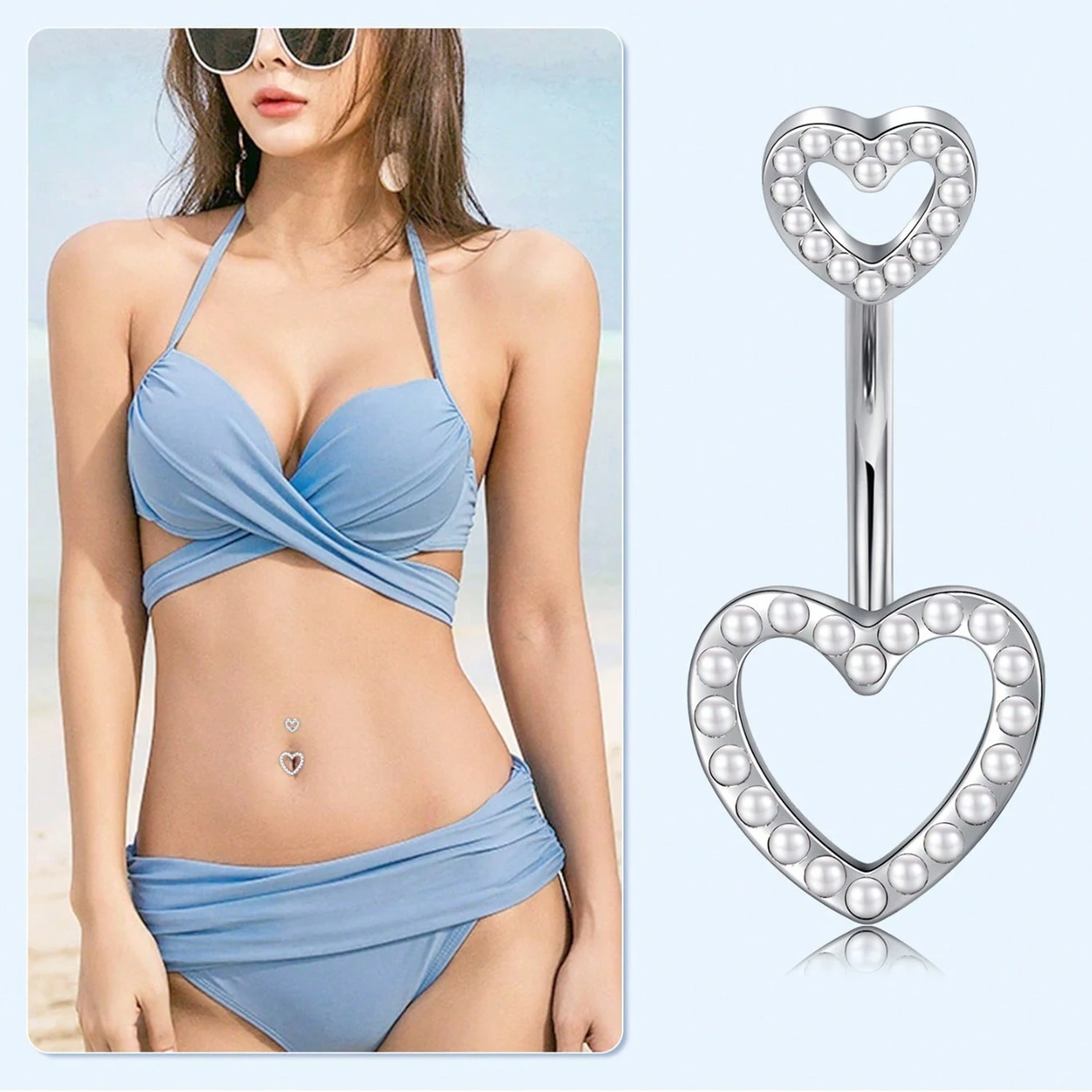 

1Pc Cute Heart Stainless Steel Belly Button Rings Belly Piercing Jewelry Belly Rings For Women Navel Piercing Jewelry