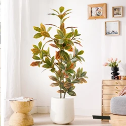 32-120cm Artificial Plant Color Changing Wood Sprinkled Golden Banyan Tree Tropical Plant Home Decor
