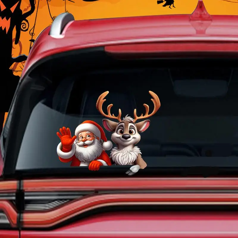 Christmas Car Window Sticker Window Clings Christmas Decorations Car Window Decoration Decals Santa Claus Elk Window Stickers