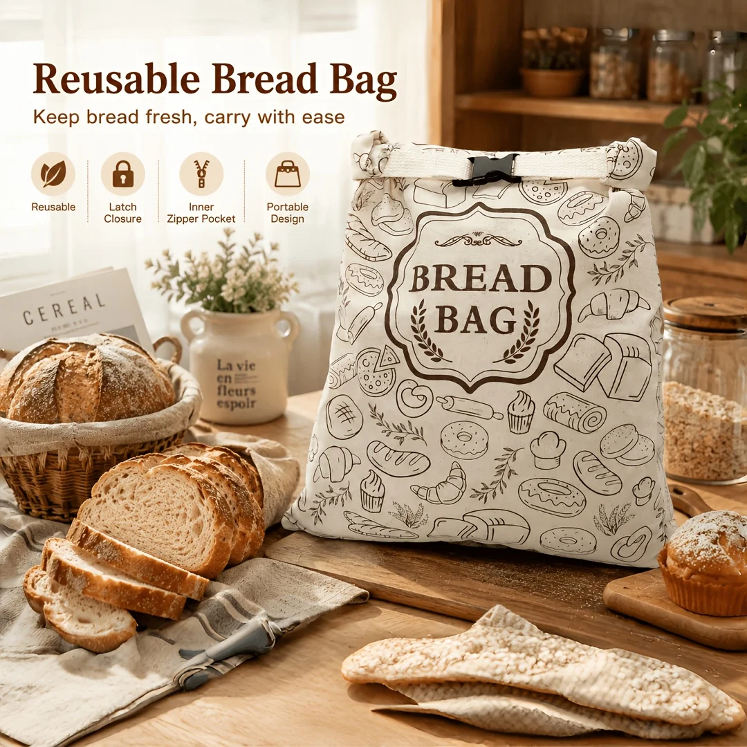 1/2pcs Reusable Beeswax Bread Buckle Closure Portable Storage Homemade Sourdough Fresh Kitchen Storage Organizer Pouch