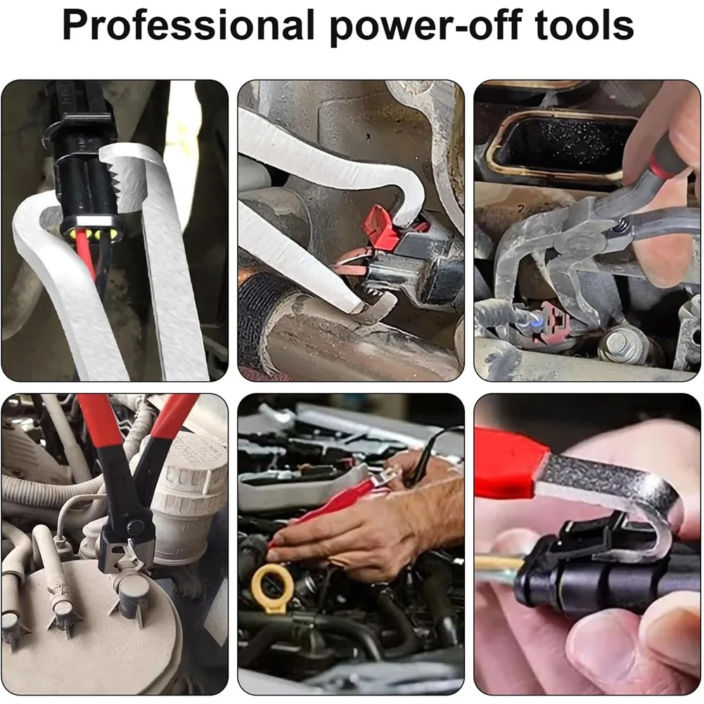 

Набор инструментов для разъединения автомобильных электрических соединений ABLJ - 4-компонентный комплект для снятия разъемов с угловыми плоскогубцами и аксессуарами для демонтажа в коробке