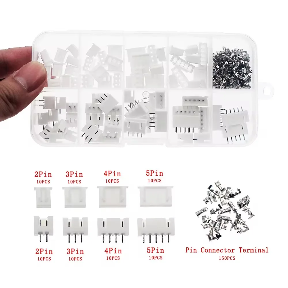 230 Pieces 2/3/4/5p Male and Female Pin Terminal Kit Housing Pin Header JST XH-2.54 4Value Connectors Adaptor