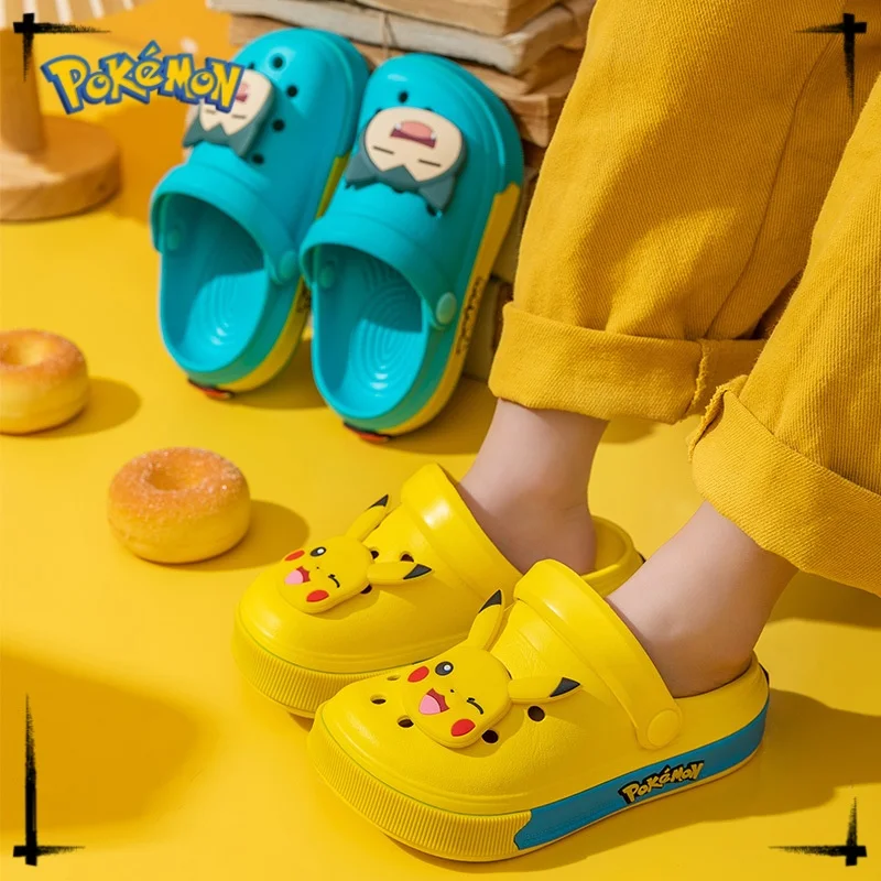 2024 Cute Anime Pikachu Charmander Slippers Platform Bathroom Slides Non Slip Shoes Children Shoes Flip Flops Sandals Kids Gift