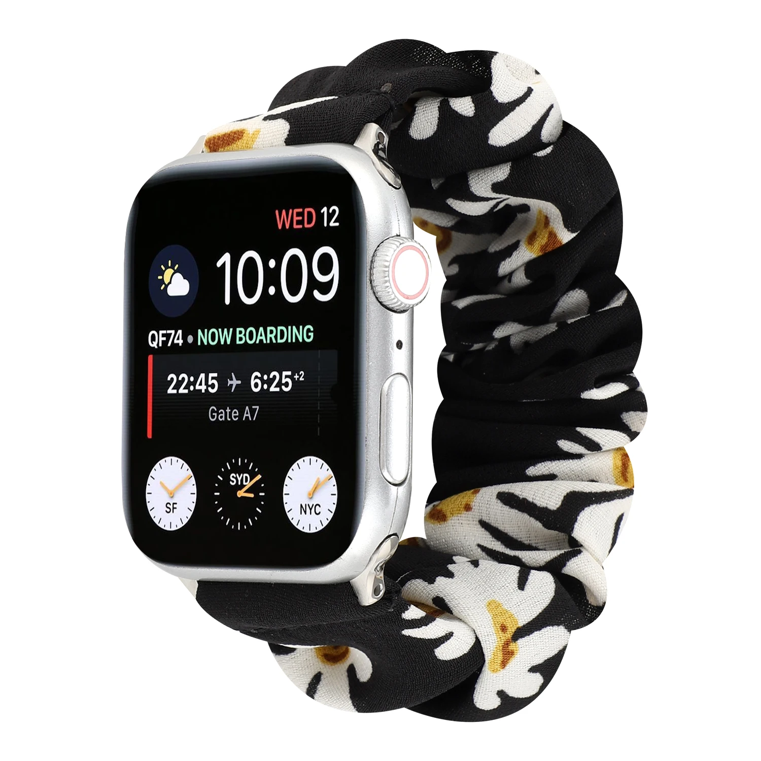 Strap for Apple Watch Chrysanthemum Print Elastic Fabric Band for Iwatch  Lady  Printing for 38 40 41 44mm Cloth Belt for Iwatch