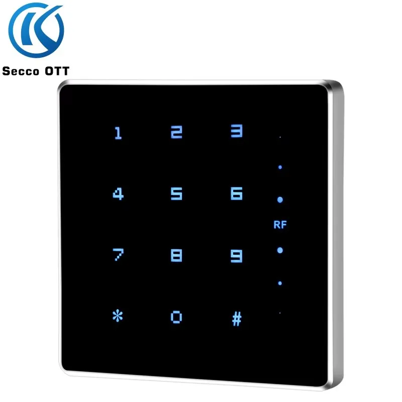 New Ultra-thin metal touch keys 125khz Wigand 26-bit 13.56mhz Rfid card reader card swiping password for access control system