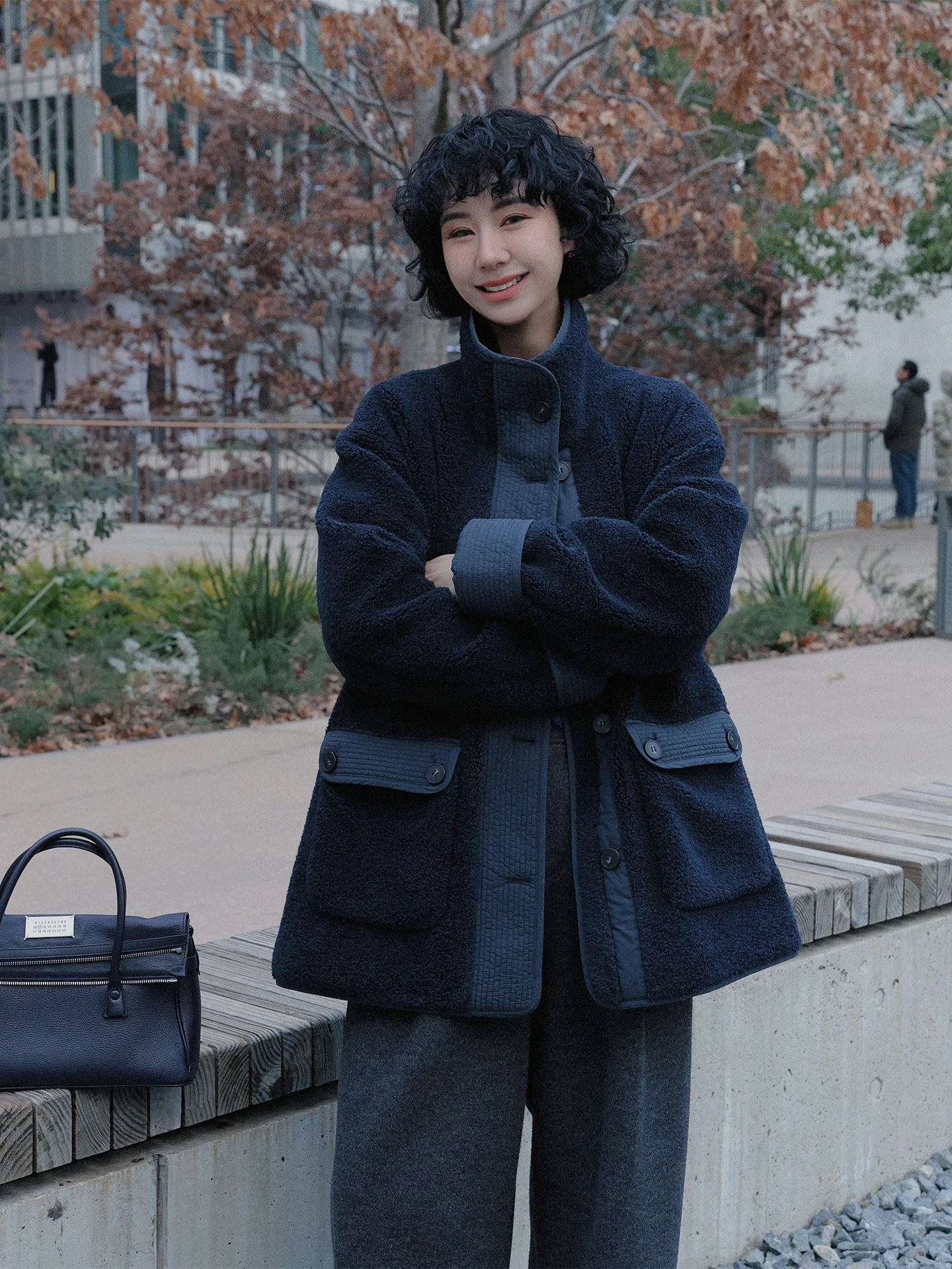 

Зимнее хлопковое пальто TT: приталенное, теплое, с меховым воротником-стойкой, не объемное, в корейском стиле, с длинными рукавами, стандартной длины