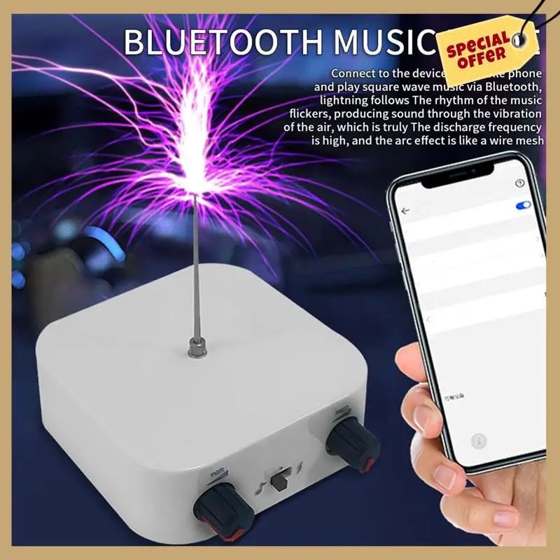 Музыка Bluetooth для катушки Тесла, дуговой плазменный громкоговоритель, беспроводная передача, сенсорная, с вилкой европейского стандарта, прочный, простая установка