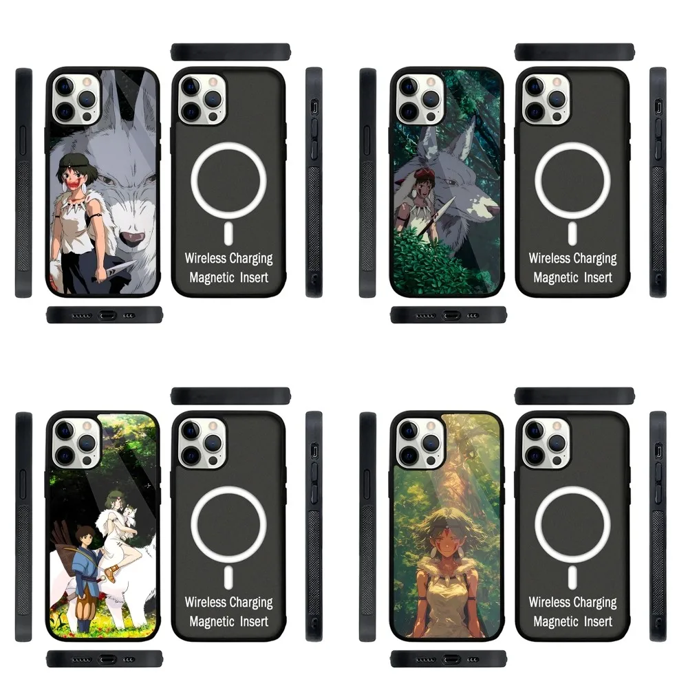 

P-Princess M-MononokeS Phone Case Strong Magnetic For IPhone 16,15,14,13,Pro,Max,Plus,11,12,Mini For Magsafe Wireless Charging