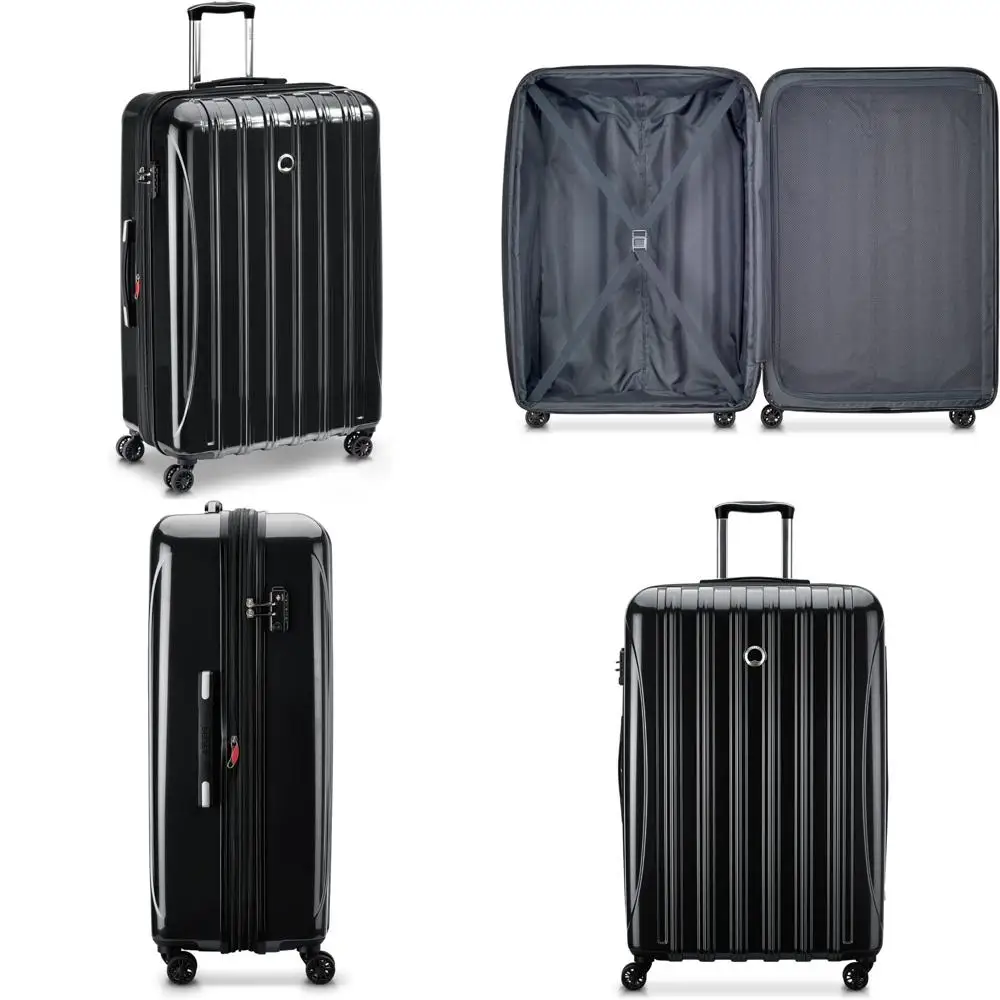 Equipaje giratorio rígido expandible Estuche de viaje grande Aero negro de 28 pulgadas con ruedas