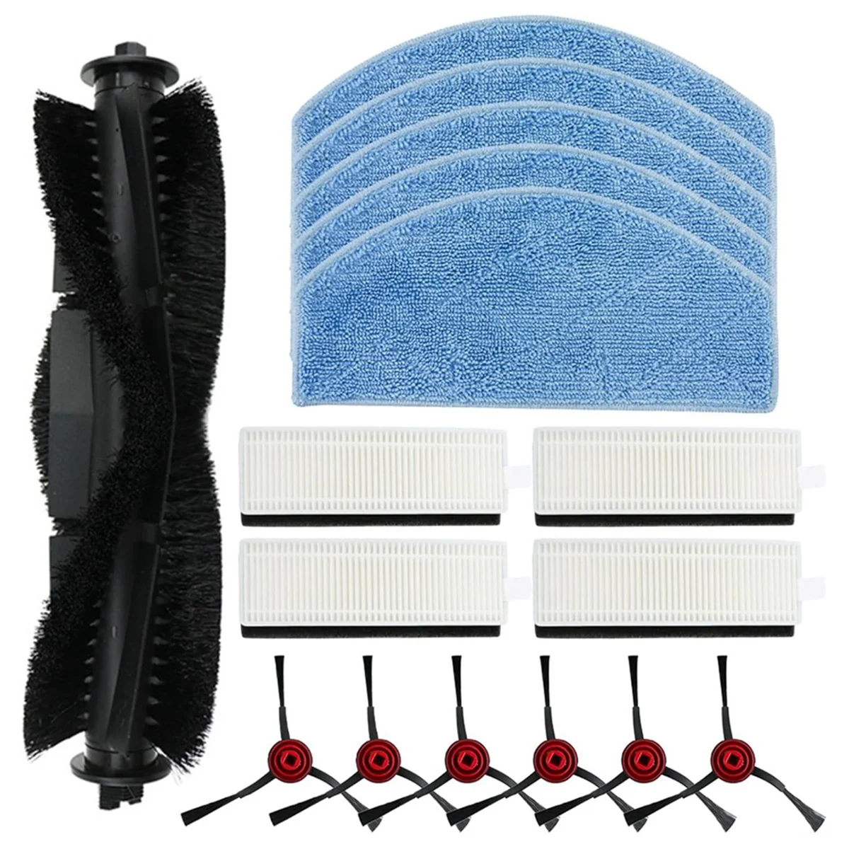 

FNJK-Main Side Brush Hepa Filter Mop Cloth for Laresar Mars01 / for Lubluelu SL68 Parts Accessories