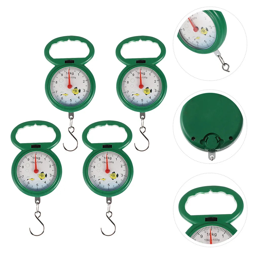 

4Pcs Portable Luggage Weighing Scale Plastic Hook Hanging Spring Travel Suitcase Weight Measurement Tool Portable Scale