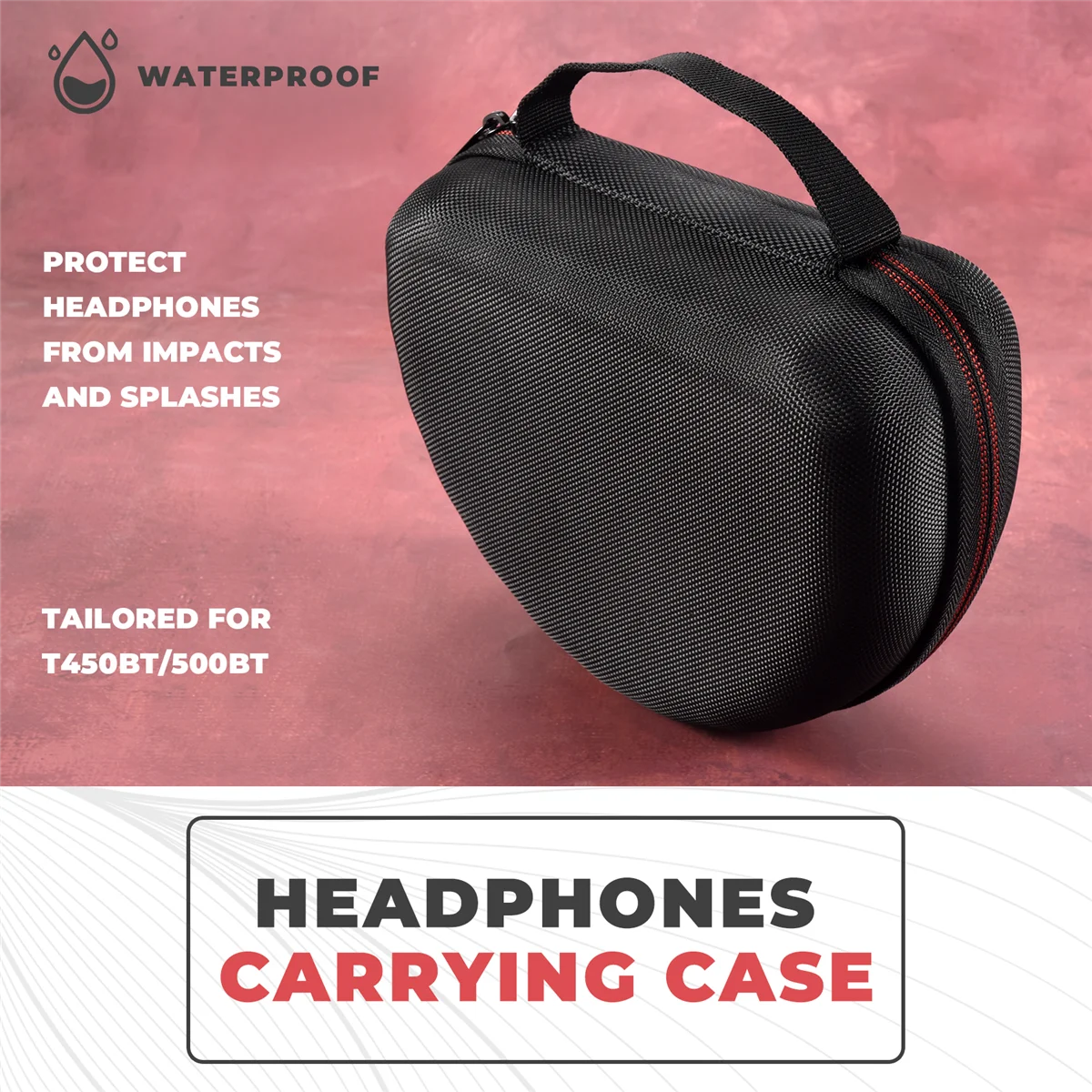 صندوق سماعات الرأس اللاسلكية غطاء واقٍ مزخرف لهاتف آيفون لـ T450BT/T500Bt صندوق سماعات الرأس اللاسلكية صندوق حمل واقي غطاء تخزين محمول